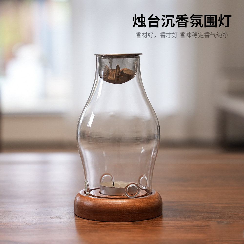 Transparent Glass Candle Holde - Home Fragrance Lamp 评论和价格