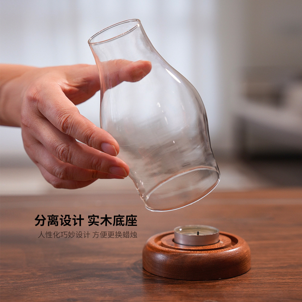 Transparent Glass Candle Holde - Home Fragrance Lamp 评论和价格