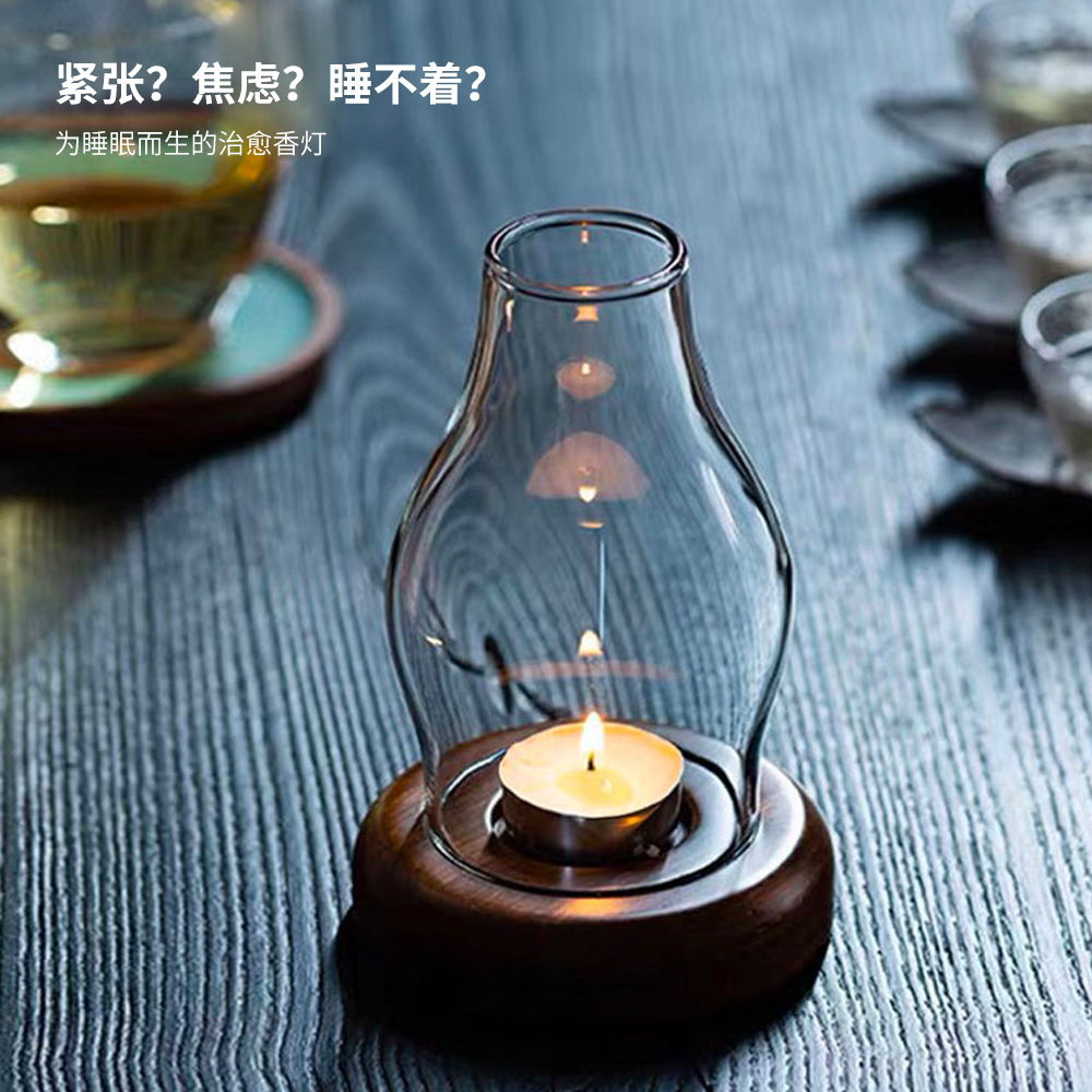 Transparent Glass Candle Holde - Home Fragrance Lamp 评论和价格