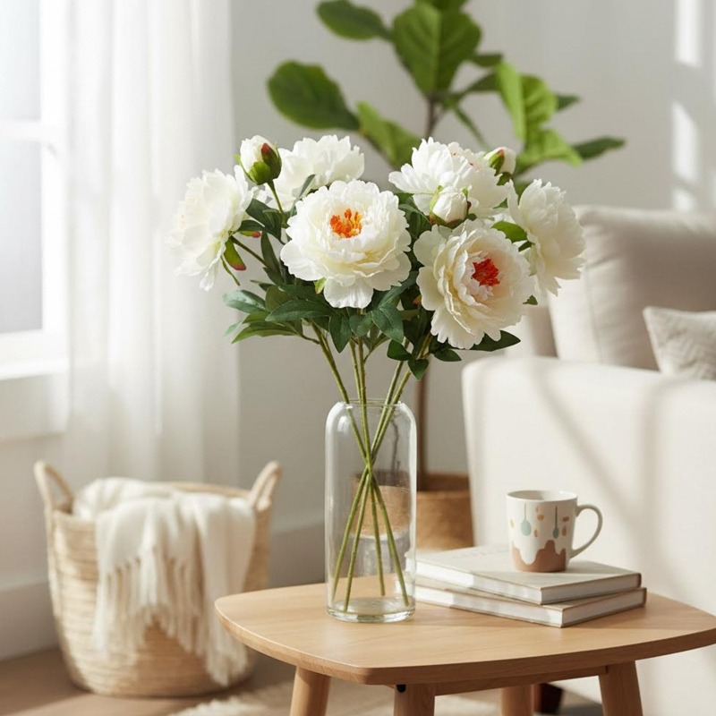 4 pieces of simulated peonies, - Home Fragrance Edg 评论和价格