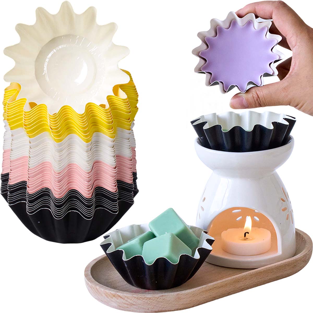 10pcs Wave Edge Wax Coated Pap - Home Fragrance Edg 评论和价格