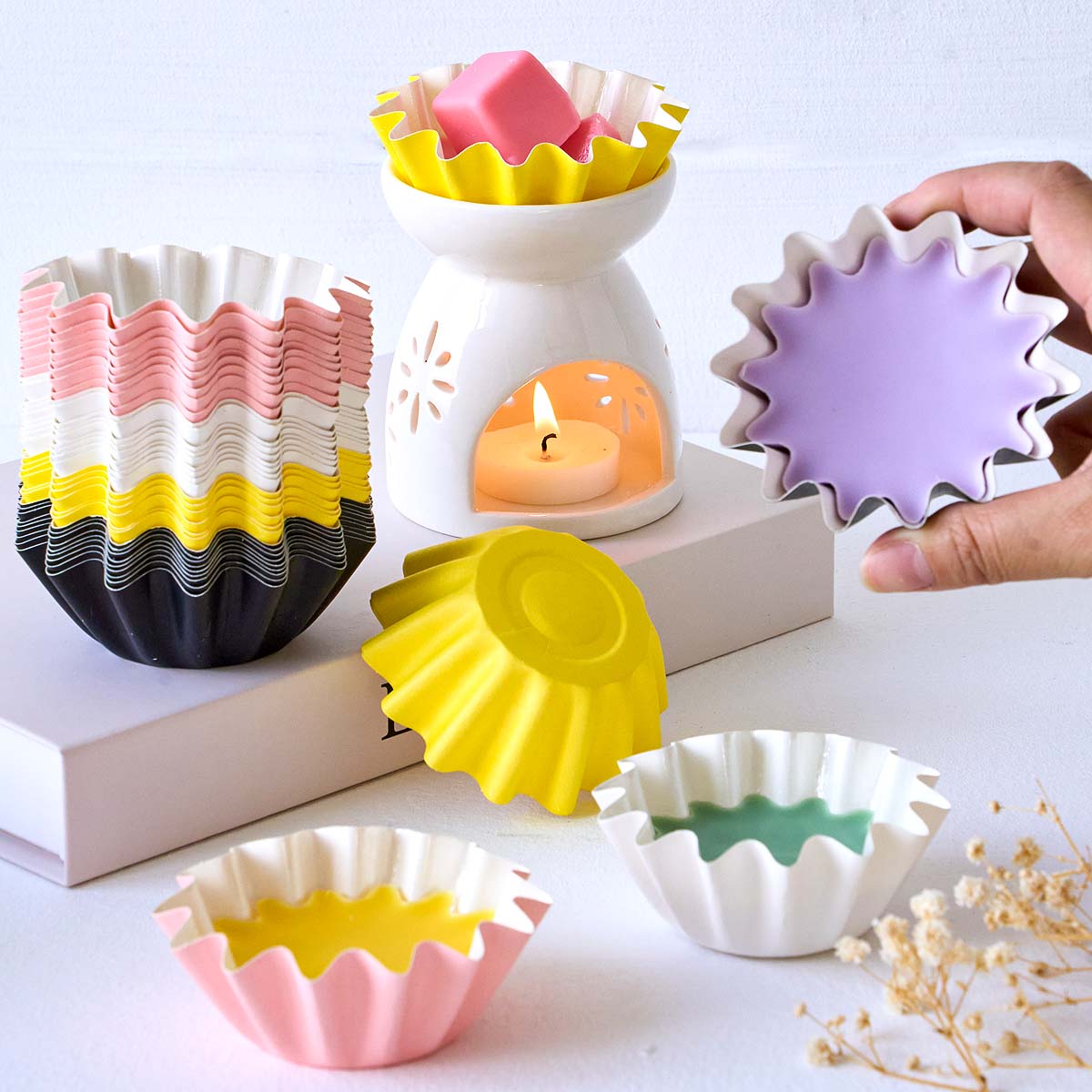 10pcs Wave Edge Wax Coated Pap - Home Fragrance Edg 评论和价格